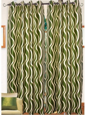 50% OFF on Madhav Product Polyester Green Floral Eyelet Curtain