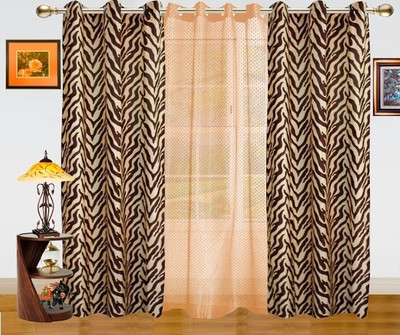 41% OFF on Dekor World Polyester Brown, Beige Door Curtain 213.36 cm in Height