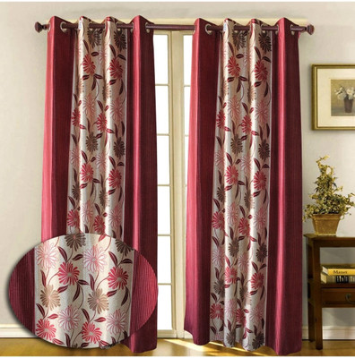 65% OFF on Christy's collection Polyester Multicolor Printed Eyelet Curtain