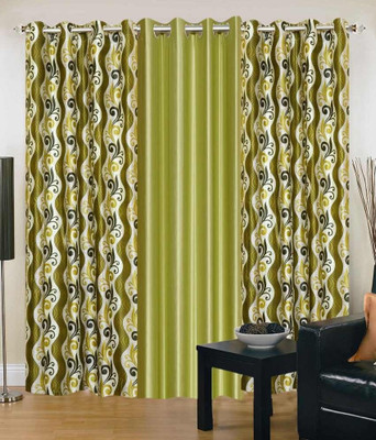 66% OFF on HomeZaara Polyester Multicolor Printed Eyelet Curtain