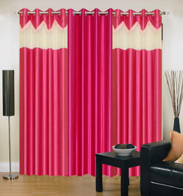 66% OFF on IWS Polyester Multicolor Chevron Eyelet Curtain