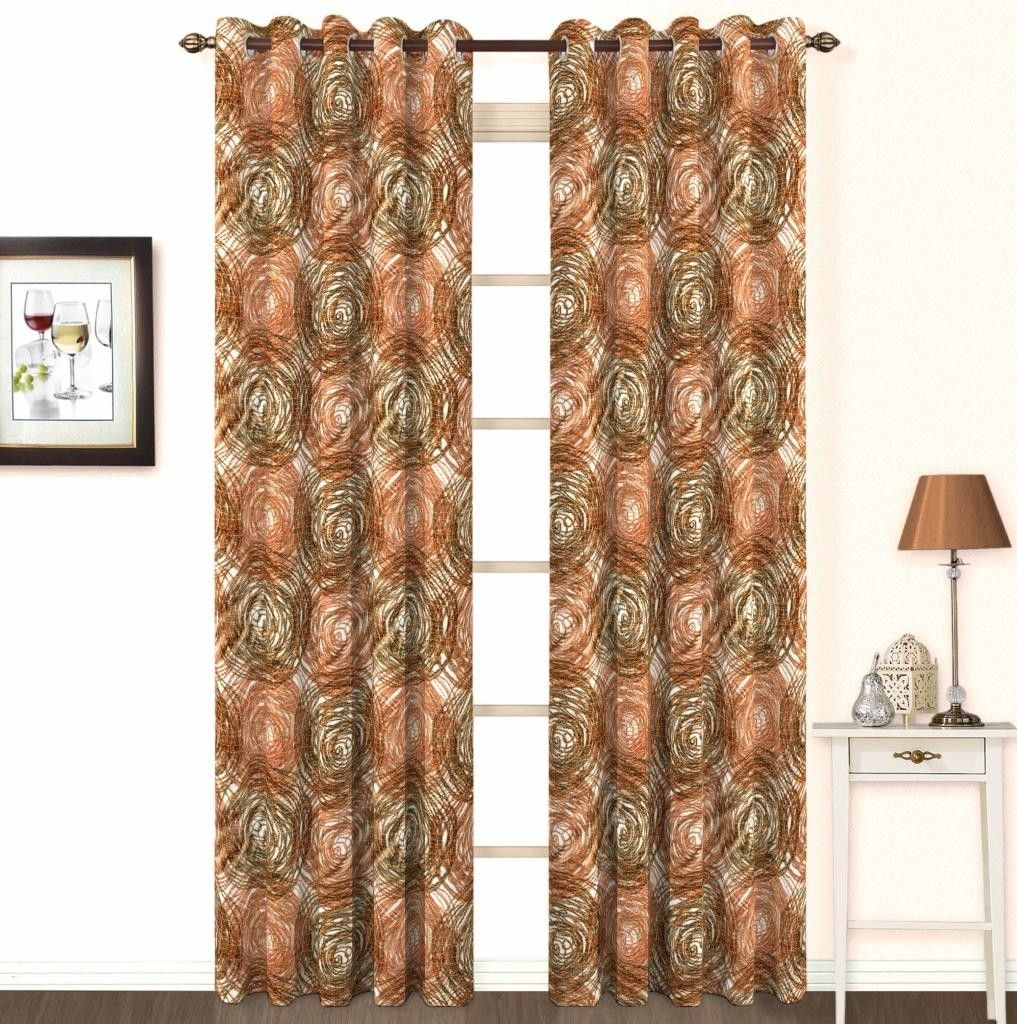 Skipper Polyester Brown Floral Eyelet Curtain