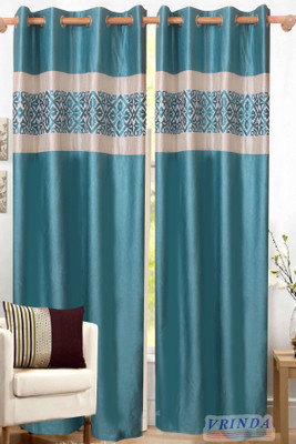 33% OFF on Vrinda Polyester Blue Printed Eyelet Curtain 33% OFF on Vrinda Polyester Blue Printed Eyelet Curtain