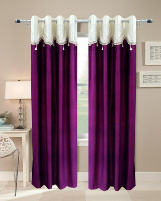 65% OFF on Homefab India Polyester Lavender Printed Eyelet Curtain
