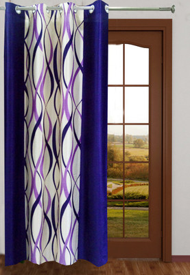 64% OFF on Homefab India Polyester Purple Geometric Eyelet Curtain