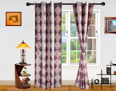 46% OFF on Dekor World Polyester Purple Printed Eyelet Curtain