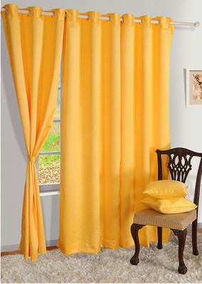 14% OFF on Swayam Silk Yellow, Orange Floral Eyelet Curtain 14% OFF on Swayam Silk Yellow, Orange Floral Eyelet Curtain