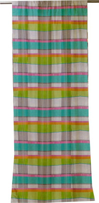68% OFF on Furnishing Centre Cotton Multicolor Striped Rod Pocket Curtain