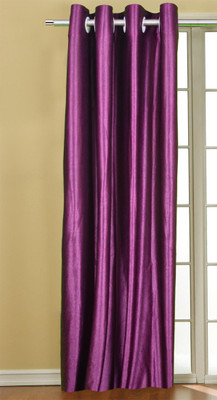 55% OFF on Trendy Home Polyester Purple Solid Eyelet Curtain