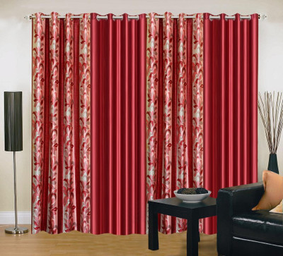 34% OFF on IWS Polyester Maroon Printed Eyelet Curtain