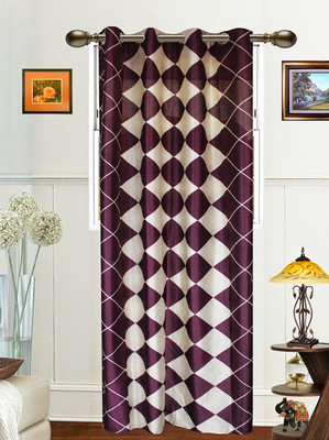 43% OFF on Dekor World Polyester Purple Polka Eyelet Curtain