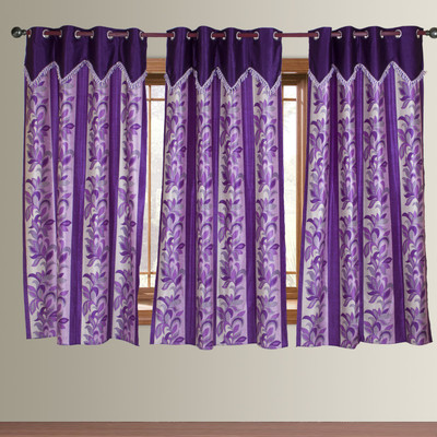 56% OFF on IWS Polyester Multicolor Self Design Eyelet Curtain