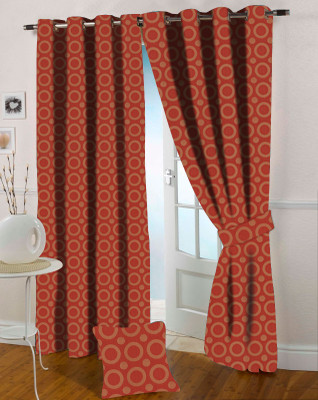 50% OFF on Presto Polycotton Pink Printed Eyelet Curtain