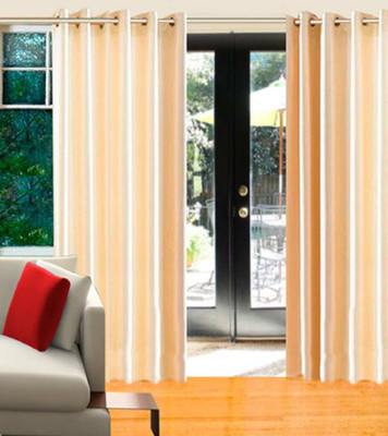 48% OFF on Profabhome Polyester Beige Self Design Eyelet Curtain