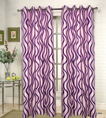 50% OFF on JBG Home Store Polyester Purple Damask Eyelet Curtain