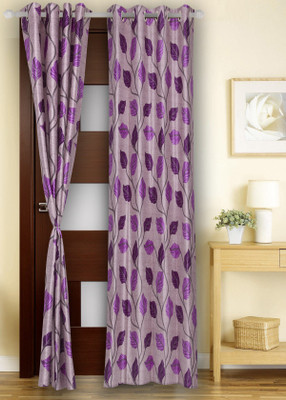 71% OFF on Dreams Polyester Purple Printed Eyelet Curtain