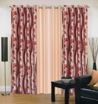 56% OFF on IWS Polyester Multicolor Solid Eyelet Curtain