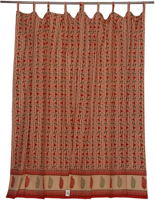 50% OFF on Chhipa Prints Cotton Orange Solid Eyelet Curtain