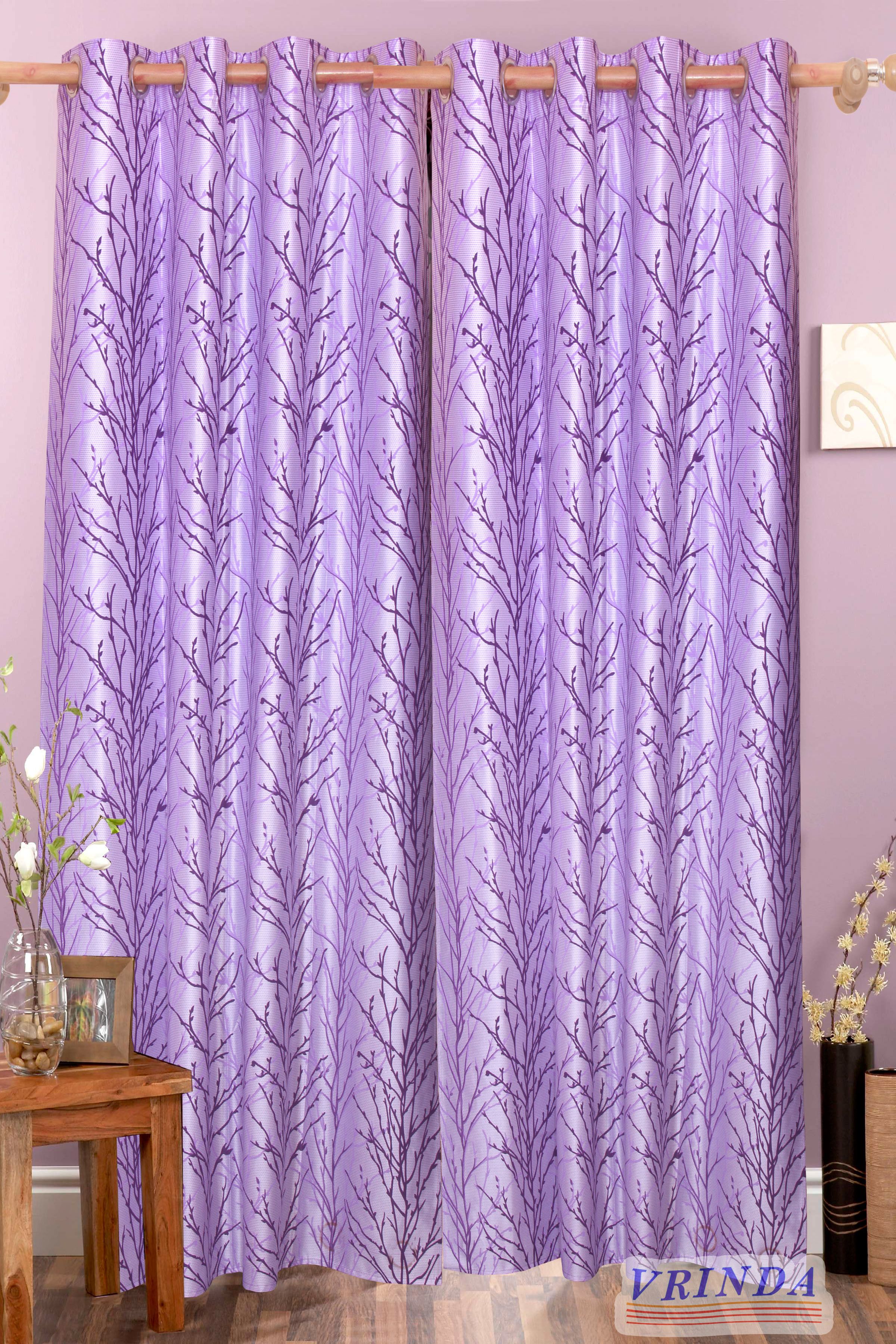 46% OFF on Vrinda Polycotton Multicolor Printed Eyelet Curtain