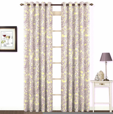 9% OFF on Skipper Polyester, Viscose, Blends Purple Paisley Eyelet Curtain