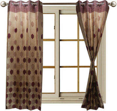 60% OFF on Furnishing Centre Polyester Maroon Geometric Eyelet Curtain
