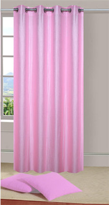 55% OFF on Handloomdaddy Polyester Pink Self Design Eyelet Curtain