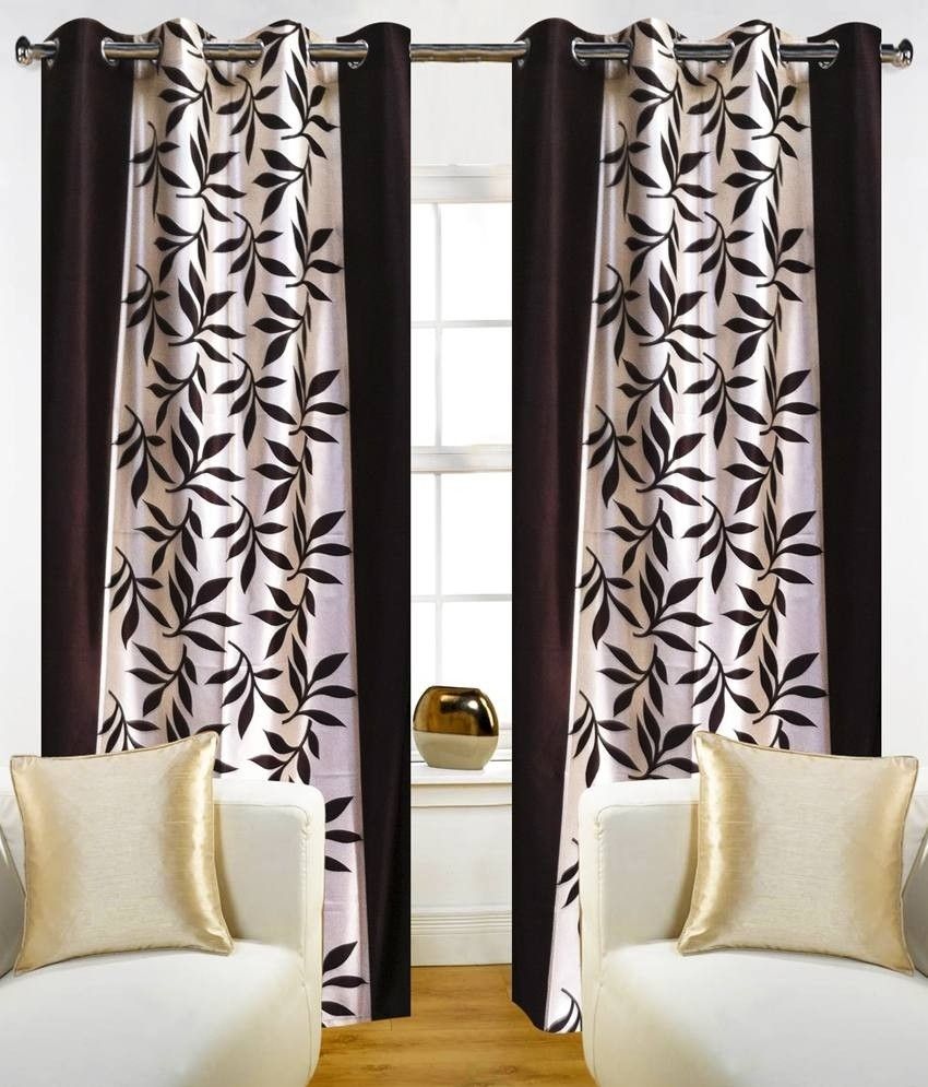 40% OFF on Jojo Designs Polyester Brown Floral Eyelet Curtain