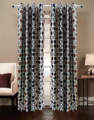 57% OFF on Urban Arts Polyester Brown Solid Eyelet Curtain