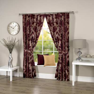 42% OFF on Threadmix Polyester Brown Abstract Eyelet Curtain