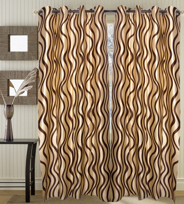 50% OFF on JBG Home Store Polyester Brown Printed Eyelet Curtain