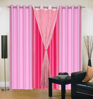 40% OFF on Madhav product Polyester Multicolor Damask Eyelet Curtain