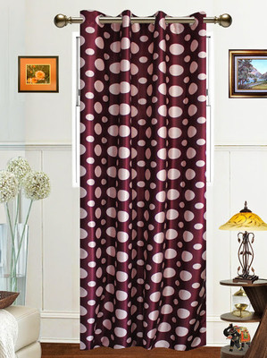 58% OFF on Dekor World Polyester Purple Striped Eyelet Curtain