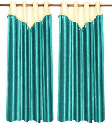 75% OFF on Zikrak Exim Polyester Blue Solid Eyelet Curtain