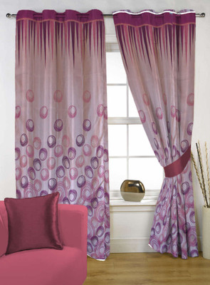 66% OFF on Kings Polycotton Multicolor Printed Eyelet Curtain