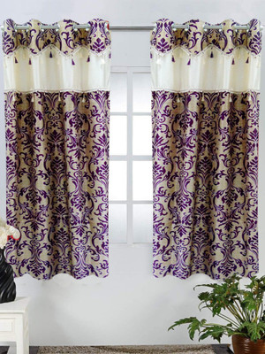 63% OFF on Homefab India Polyester Lavender Printed Eyelet Curtain