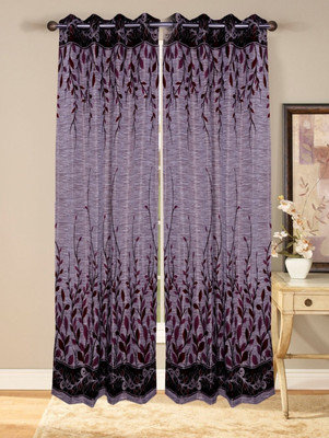 51% OFF on Fresh From Loom Polycotton Pink Self Design Eyelet Curtain