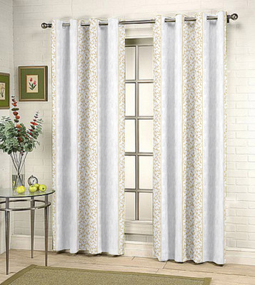 55% OFF on Kings Polycotton White Floral Eyelet Curtain