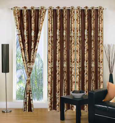 66% OFF on IWS Polyester Multicolor Solid Eyelet Curtain