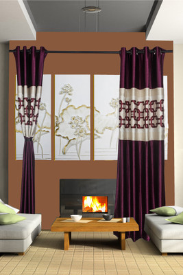 33% OFF on Vrinda Polyester Multicolor Self Design Eyelet Curtain 33% OFF on Vrinda Polyester Multicolor Self Design Eyelet Curtain