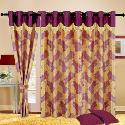 59% OFF on Cortina Polyester Purple Solid Eyelet Curtain
