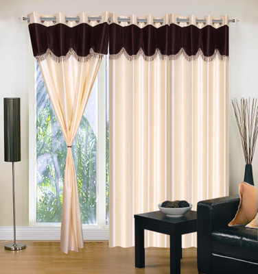 50% OFF on Homesazz Polyester Cream Solid Eyelet Curtain