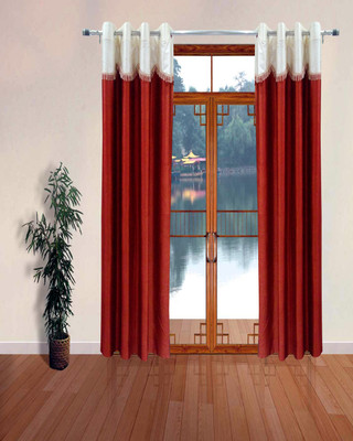65% OFF on Homefab India Polyester Orange Floral Eyelet Curtain 65% OFF on Homefab India Polyester Orange Floral Eyelet Curtain