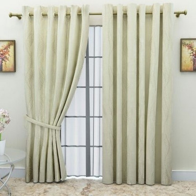 G M HomeFashion Polyester Multicolor Floral Eyelet Curtain