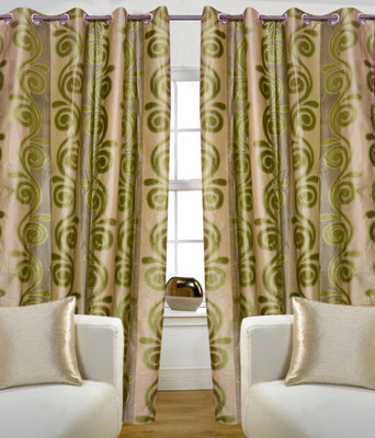 66% OFF on HomeZaara Polyester Green Geometric Eyelet Curtain 66% OFF on HomeZaara Polyester Green Geometric Eyelet Curtain