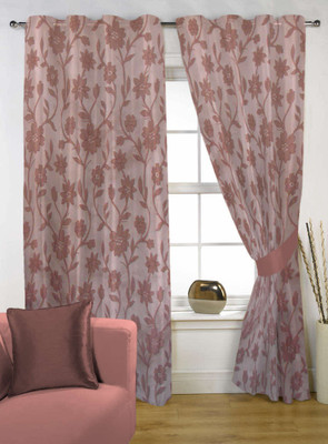 55% OFF on Delight Polycotton Multicolor Floral Eyelet Curtain