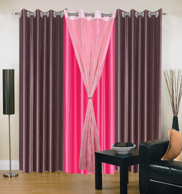53% OFF on Hargunz Brown, Pink Solid Eyelet Curtain 53% OFF on Hargunz Brown, Pink Solid Eyelet Curtain