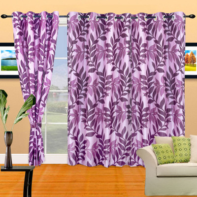 50% OFF on Cortina Polyester Purple Solid Eyelet Curtain
