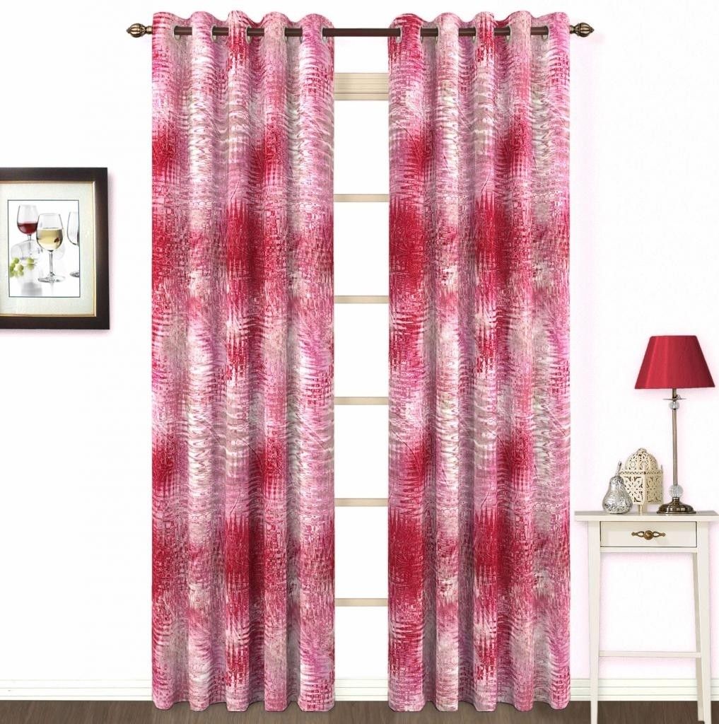 Skipper Polyester Pink Abstract Eyelet Curtain