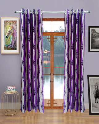 65% OFF on Homefab India Polyester Purple Self Design Eyelet Curtain