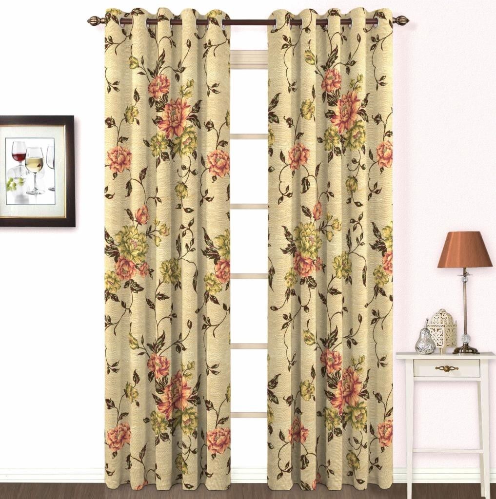 10% OFF on Skipper Polyester, Viscose, Blends Multicolour Floral Concealed Tab Top Curtain